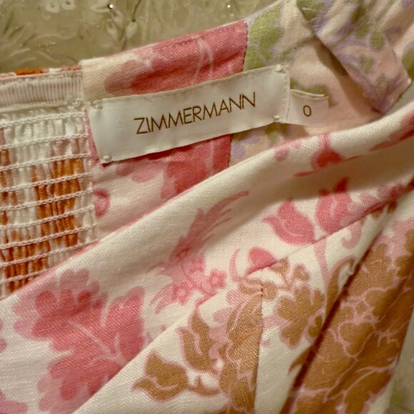 Zimmermann Off the Shoulder A-Line Mini Dress in Linen - Picture 10 of 13